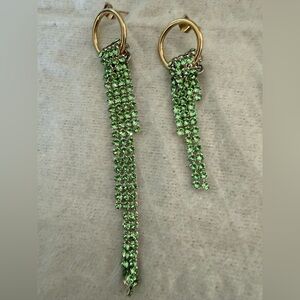 Green Crystal Dangle Earrings - Women Jewelry